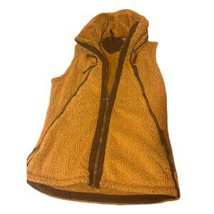 Kuhl Womens Mustard Yellow Full Zip Collard Sherpa Vest Sz Medium